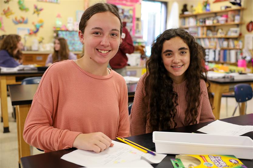 Grassland Middle students in science class